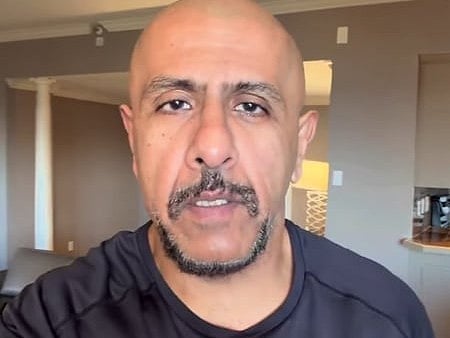 image of music composer vishal Dadlani speaking in front of a video recorded at his residence.