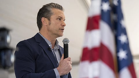 Defense Secretary Pete Hegseth speaks during a Senate hearing on the cost of the Trump administration's Iran war