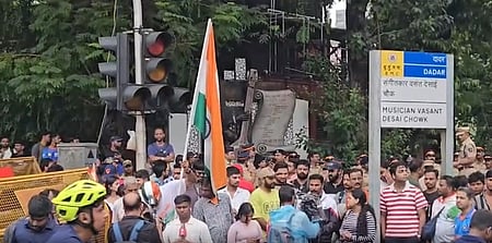 Protest with Indian flag