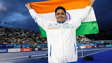 Sharmila Dhankar with Indian flag