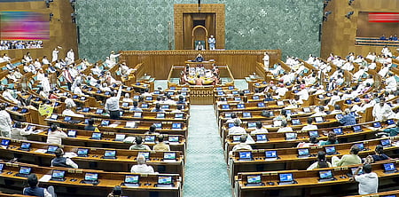 Photo of the Lok Sabha as it was adjourned till 2pm minutes after proceedings for the day commenced