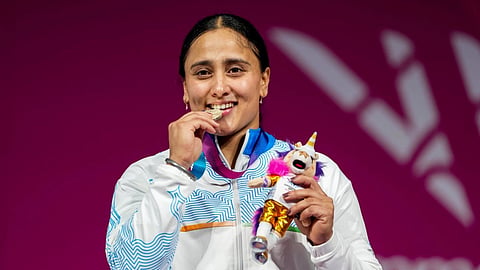 Harjinder Kaur with a medal