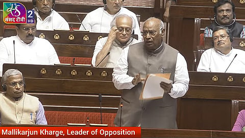 Mallikarjun Kharge Speaks on Anti-Paper Leak Bill in Rajya Sabha