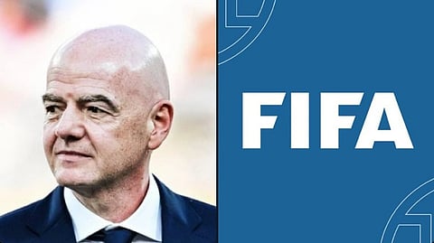 Gianni Infantino and FIFA Logo