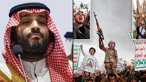 Prince of Saudi and soldiers