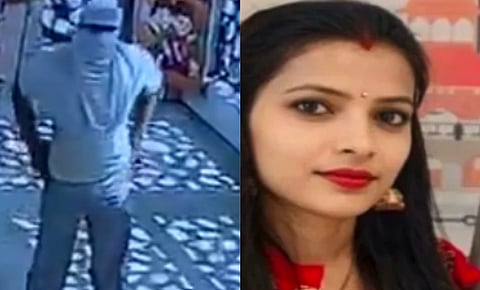 Left image is of 21 year old Amit, accused in the murder of Sandhya (right image) a teacher who was stabbed more than 20 times on August 3, 2026.