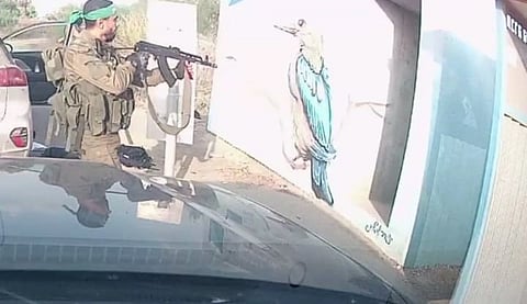 Hamas shooting into bomb shelter near Supernova Festival October 7 2023