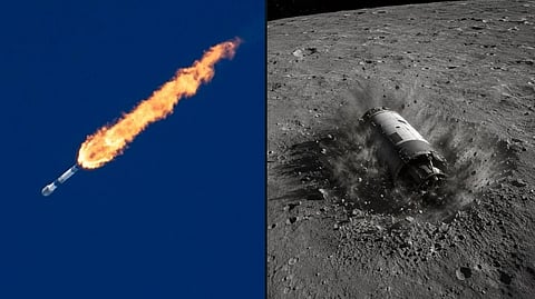 rocket and moon