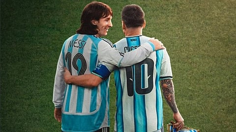 Lionel messi young and current