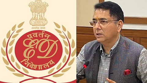 ED Logo on the left and Punjab Minister Aman Arora on the right