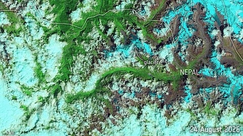 Image 2026 Nepal flash flood imaged by satellites