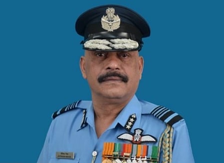 In the image retired Air Marshal Jeetendra Mishra is shown