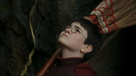 Harry potter with broomstick