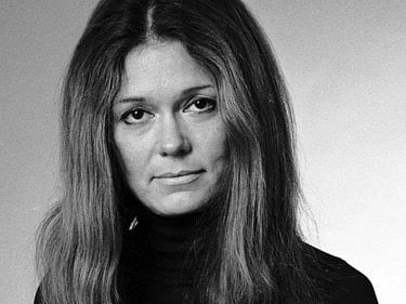 Black and white image of Feminist Icon Gloria Steinem