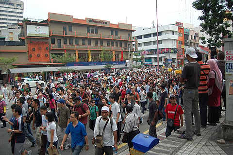 Marchers during the Bersih (change) protest in Kuala Lumpur in 2011.