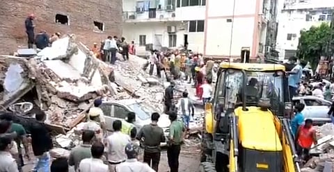 Satya Niketan building collapse Delhi rescue operation