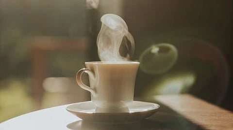 Steaming cup of very hot tea or coffee oesophageal cancer