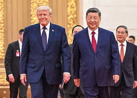Donald Trump and Xi Jinping at a diplomatic summit