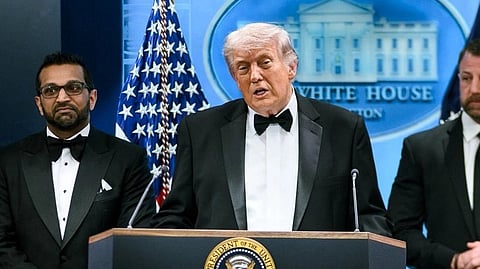 US President Donald Trump briefs reporters at White House on April 28, 2026