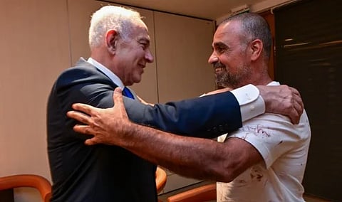 Image of Prime Minister Benjamin Netanyahu meeting Yaniv Hayun