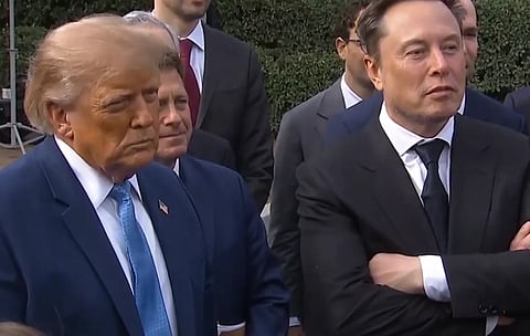 Image of US president Trump and billionaire Elon Musk 