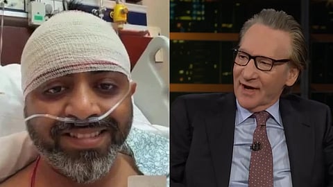 In the image Smit Machchhar is shown on the left while Bill Maher is shown on the right 