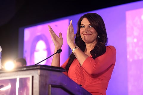 Kimberly Guilfoyle speaking with attendees at the 2018 Young Women's Leadership Summit