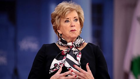 Administrator of the Small Business Administration Linda McMahon speaking at the 2018 Conservative Political Action Conference (CPAC) in National Harbor, Maryland.