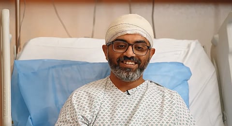 In the image Captain Smit Machchhar is shown in Abu Dhabi hospital