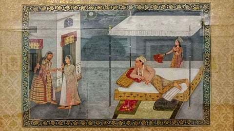 A young lady brought to the harem of a Mughal noble,1725 CE, Mughal School of Art, National Museum, Delhi
