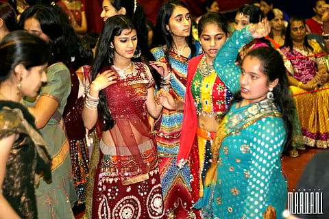 Indians in Mozambique celebrating the Hindu festival of Navratri