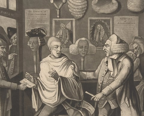 In the image an incident from American Revolution is shown
