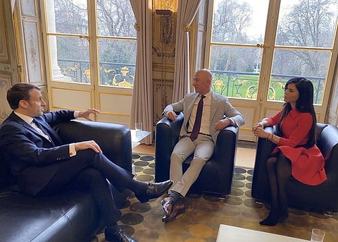 Amazon CEO Jeff Bezos Discusses The Issue of Climate Change With French President Emmanuel Macron
