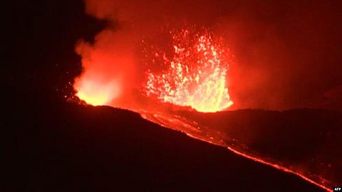Mount Etna Shoots Molten Lava High into Italian Sky