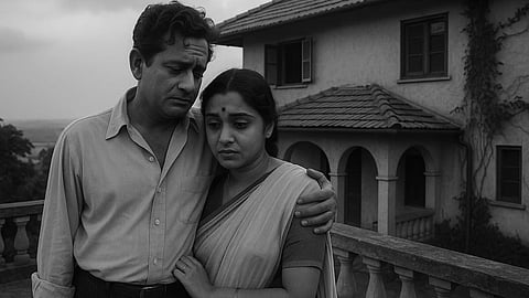 गुरु दत्त और गीता दत्त दो अद्भुत कलाकार थे , और दोनो जुनूनी दिल भी थे । उन्होंने एक-दूसरे से बेपनाह मोहब्बत की, लेकिन साथ जी नहीं पाए।  (Sora AI) [सांकेतिक चित्र]