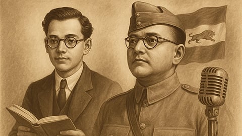 सुभाष चंद्र बोस ने 1919 में सिविल सेवा परीक्षा में चौथी रैंक हासिल की, लेकिन 1921 में पद छोड़ दिया।  (Sora AI)
