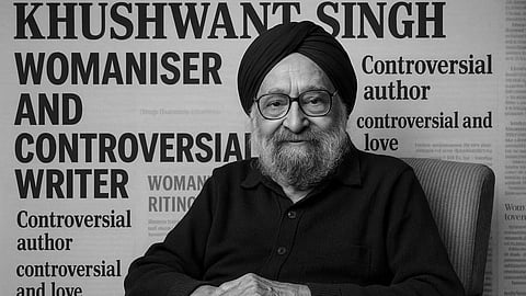 खुशवंत सिंह (Khushwant Singh) भारतीय साहित्य की दुनिया का वो नाम, जो बेबाक लेखन शैली और साहसिक विचारों के लिए जाना जाता है। [Sora Ai]