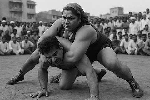 1944 में मुंबई में हमीदा बानो का एक बड़ा मुक़ाबला गूंगा पहलवान से तय हुआ।