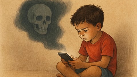 मोबाइल की गिरफ्त में बच्चपन !