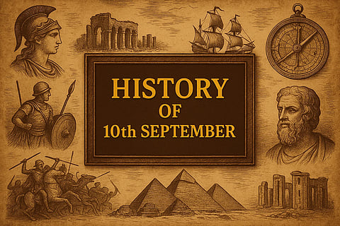 0 सितंबर (History Of 10th September) के दिन से जुड़ी कुछ महत्वपूर्ण घटनाओं चित्रों के माध्यम से दिखाया गया है
