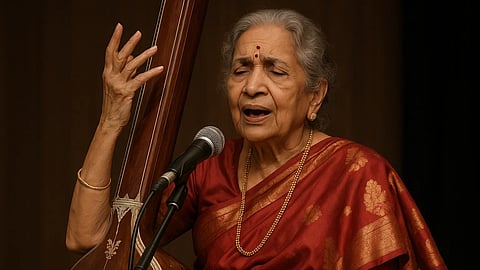 प्रभा अत्रे संगीत गाते हुए 