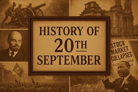 20 सितंबर (History Of 20th September) के दिन से जुड़ी कुछ महत्वपूर्ण घटनाओं चित्रों के माध्यम से दर्शाया गया है