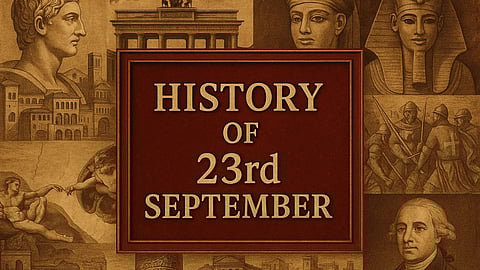 23 सितंबर (History Of 23rd September) के दिन से जुड़ी कुछ महत्वपूर्ण घटनाओं को चित्रों के माध्यम से दिखाया गया है