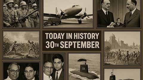 30 सितंबर (History Of 30th September) के दिन से जुड़ी कुछ महत्वपूर्ण घटनाओं को चित्रों के माध्यम से दिखाया गया है