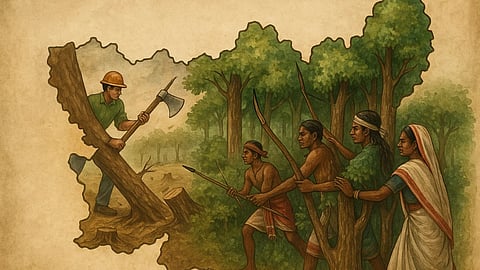 आदिवासी समाज (Tribal Society Of Jharkhand) की तसवीर अपने जंगलों को बचाते हुए