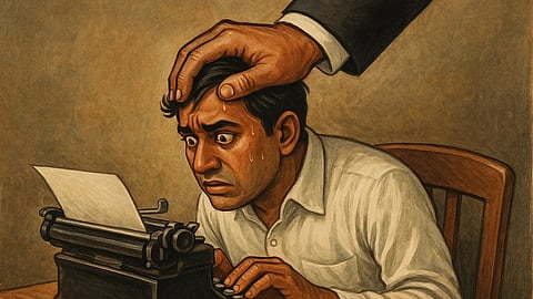 क्या भारत की मीडिया स्वतंत्र है?  (Is the media in India free?) यह चित्र इस बात को दर्शाता है
