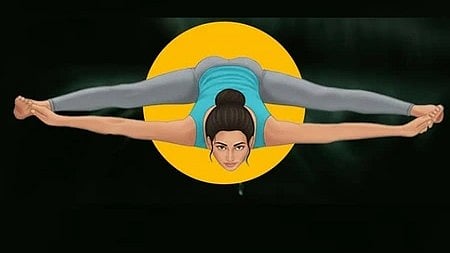 एक लड़की योगाभ्यास करती हुई नजर आ रही है|