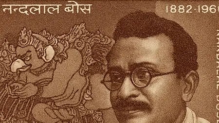 एक वृद्ध पुरुष का चित्र, पारंपरिक भारतीय वेशभूषा और गंभीर भाव के साथ|