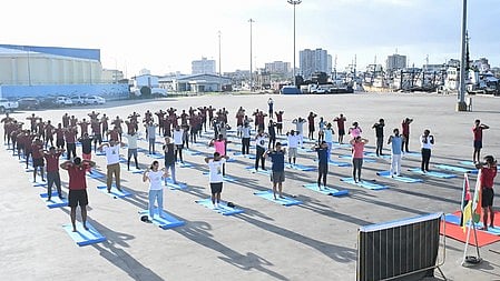 योग करते हुए नजर आ रहे हैं।