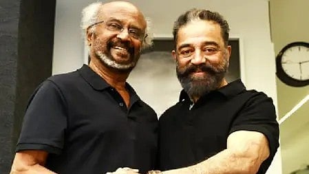 रजनीकांत और उनके साथ एक व्यक्ति का फोटो|